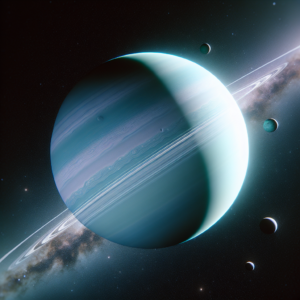 Urano y sus misteriosas lunas en la inmensidad del espacio.